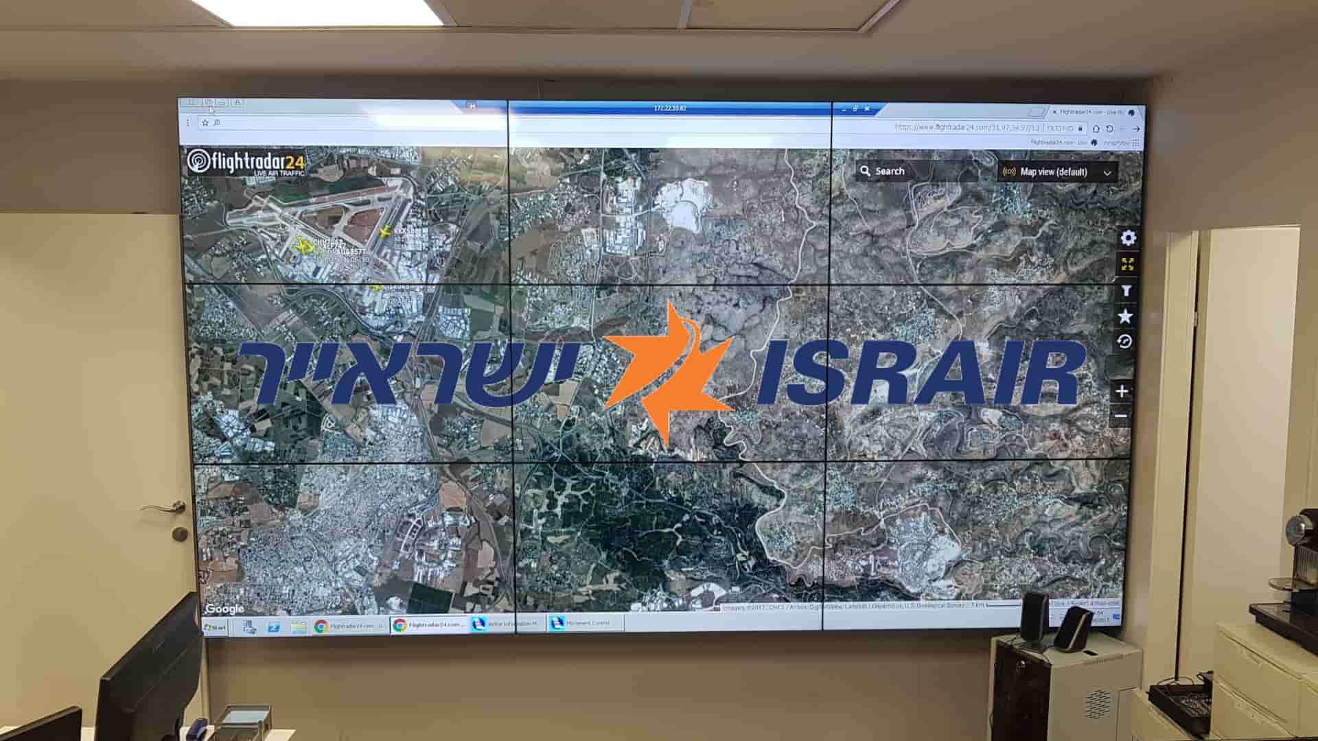 קיר וידאו איכותי לבקרה בחברת ISRAIR